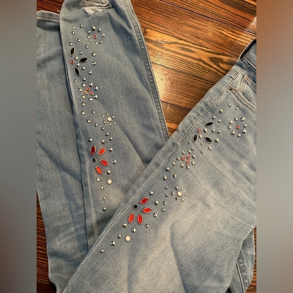 EXPRESS Ankle legging Jean super high rise studded - Picture 2 of 4
